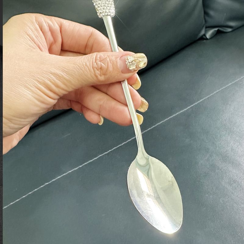 304 Stainless Steel Elegant Cutlery Set – Diamond-Accented Soup Spoon, Steak Knife & Fork, Chopsticks, Modern Dining Essentials For Gourmet Lovers_voghion.com