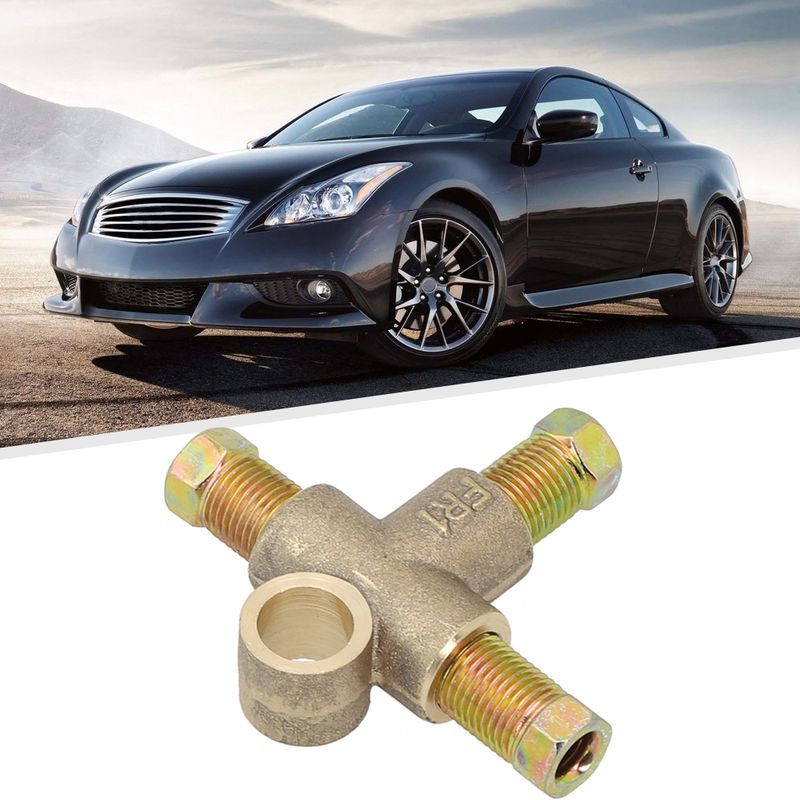 1set Motorcycle Unions 10mm 3/16" Pipe Way Brake T Piece Tee 3 Male Nuts Long Union Accessorie_voghion.com