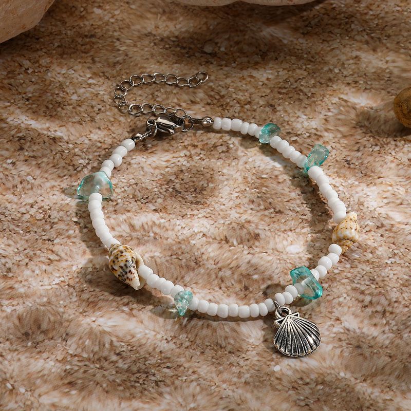 Bohemian Style Starfish Woven Bracelet Summer Beach Shell Conch Seed Bead Jewelry_voghion.com