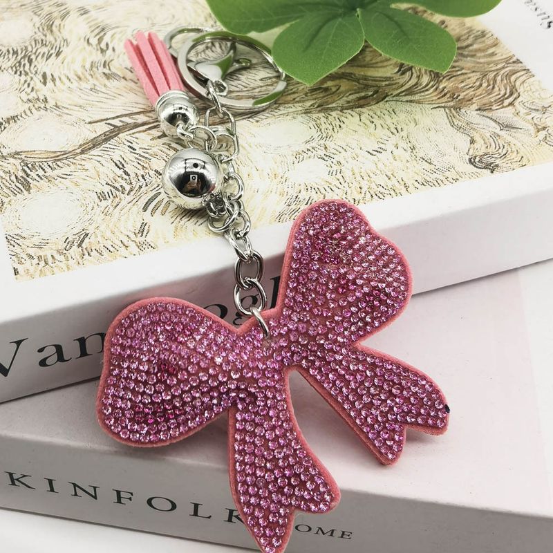 Creative New Diamond Bow Keychain Hot Diamond Leather Ladies Bag Pendant Accessories Small Gifts_voghion.com