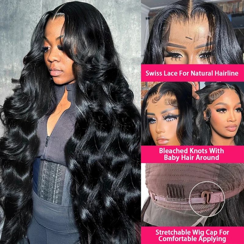 200 Densit 13x6 30 Inch Lace Front Human Hair Wigs 13x4 HD Lace Frontal Wig Brazilian Body Wave Human Hair Closure Wig For Women_voghion.com