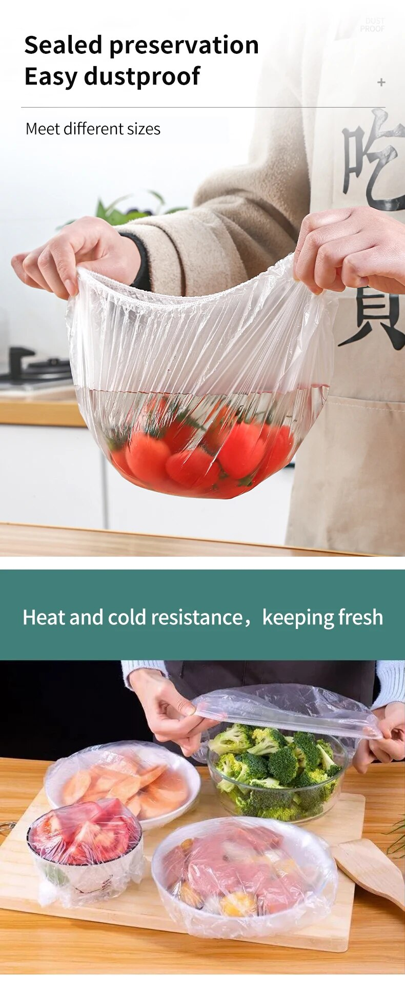 Reusable Disposable Food Cover Plastic Wrap Durable Elastic Food Lids For Bowls Elastic Plate Covers For Kitchen Food Saver Bag_voghion.com