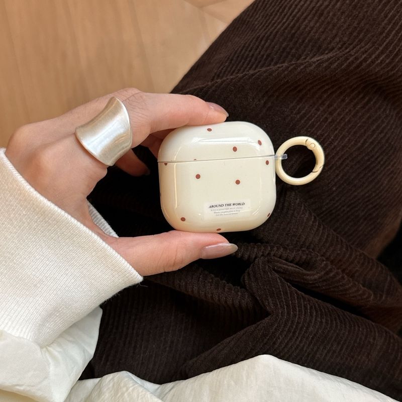 Polka Dots Are Suitable For AirPods 4th Generation Apple Wireless Bluetooth Headset Protective Case 2/3 Short Lanyard Pro2nd Generation Girl Model_voghion.com