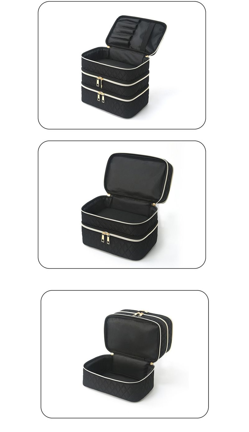 Trousse de toilette à trois compartiments, grande capacité et de haute qualité, sac de toilette portable, trousse de rangement cosmétique de voyage_voghion.com