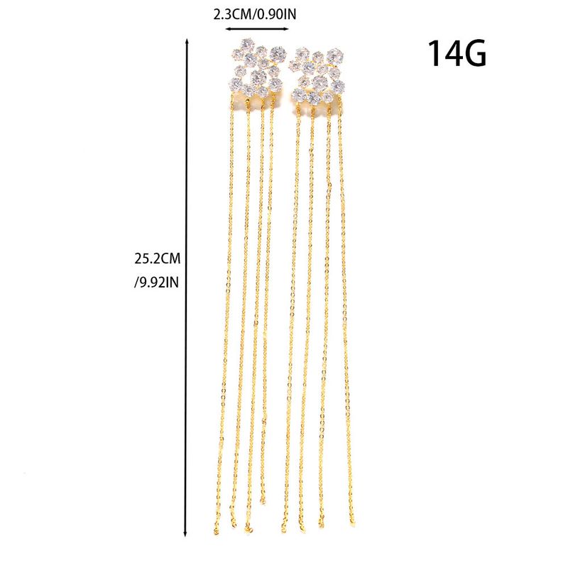 New Round Diamond Irregular Stud Earrings Temperament High Sense Long Fringed Earrings Earrings Women's Earrings_voghion.com