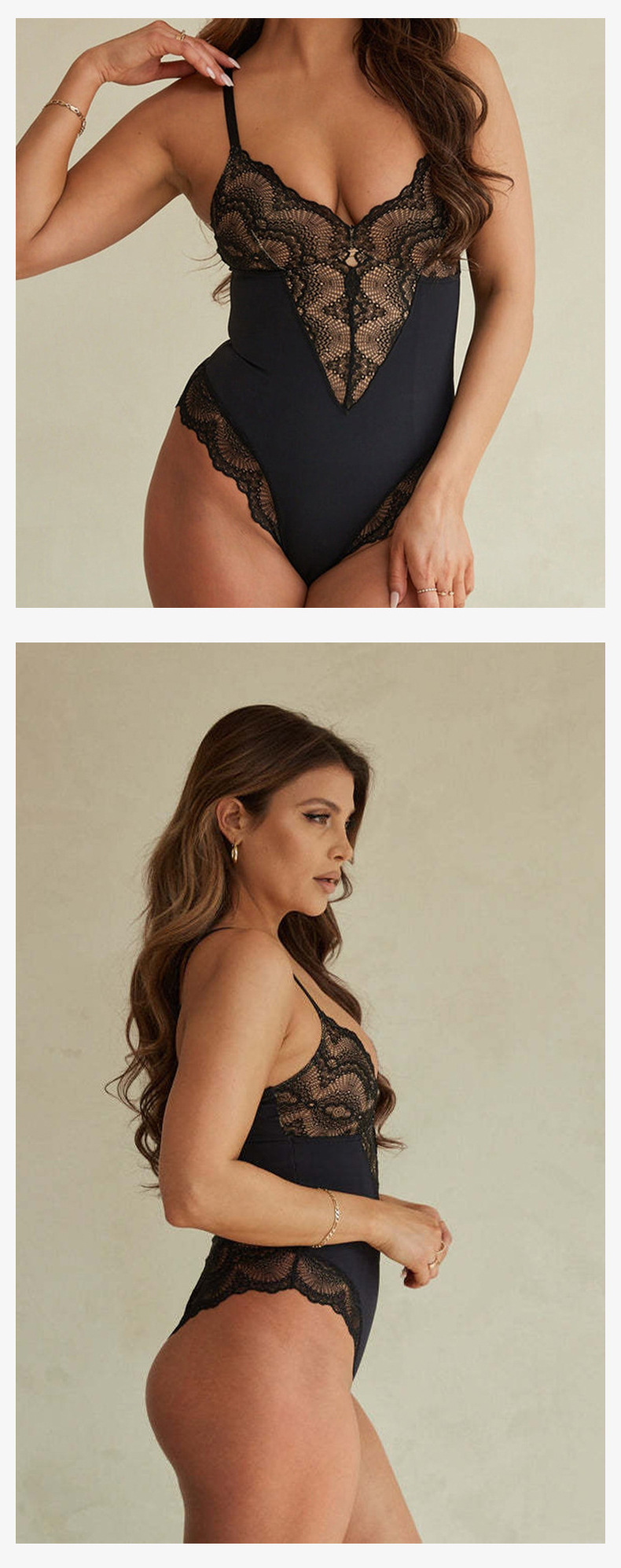 μονοκόμματη φόρμα σώματος καλοκαιρινά σέξι εσώρουχα με λαιμόκοψη V με δαντέλα στη μέση γυναικεία αναπνέουσα ζαρτιέρες κορσέ_voghion.com