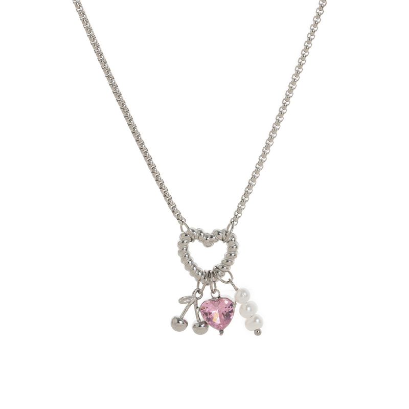 Bijoux pour femmes en acier inoxydable, placage sous vide au four, véritable or, anneau ouvert torsadé, perle, trombone, chaîne de base détachable_voghion.com