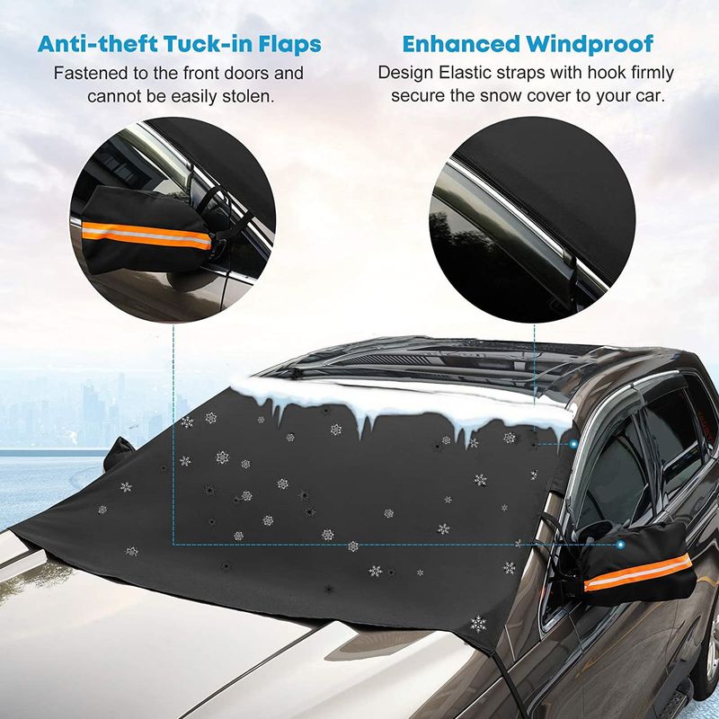 Geeignet für Eis und Schnee, Auto-Windschutzscheiben-Schneeabdeckung, verbesserte Schneeabdeckung, 600D Oxford-Gewebe, Winter-Schneeräumabdeckung_voghion.com