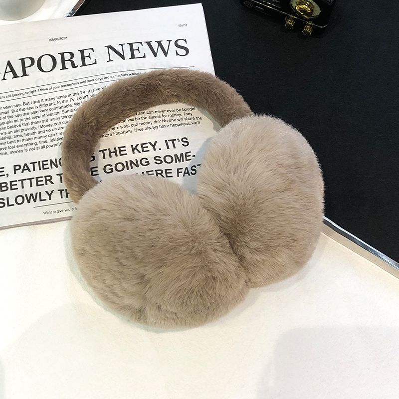 Paraorecchie in peluche bianco da donna, protezione per le orecchie calda e carina, antigelo, copriorecchie, paraorecchie antivento per lo sci invernale_voghion.com