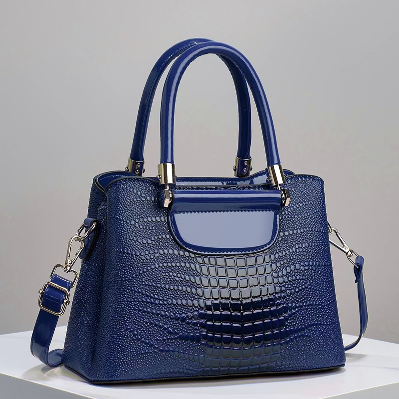 Torebka typu crossbody z teksturowanej błyszczącej skóry aligatora, torebka damska na ramię, torby typu crossbody_voghion.com