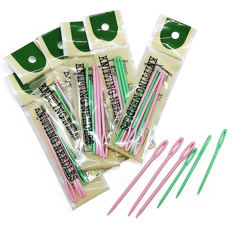 Knitting tool, knitting needle, plastic hand sewing needle, color hand sewing sweater needle, pack of 6 pieces_voghion.com