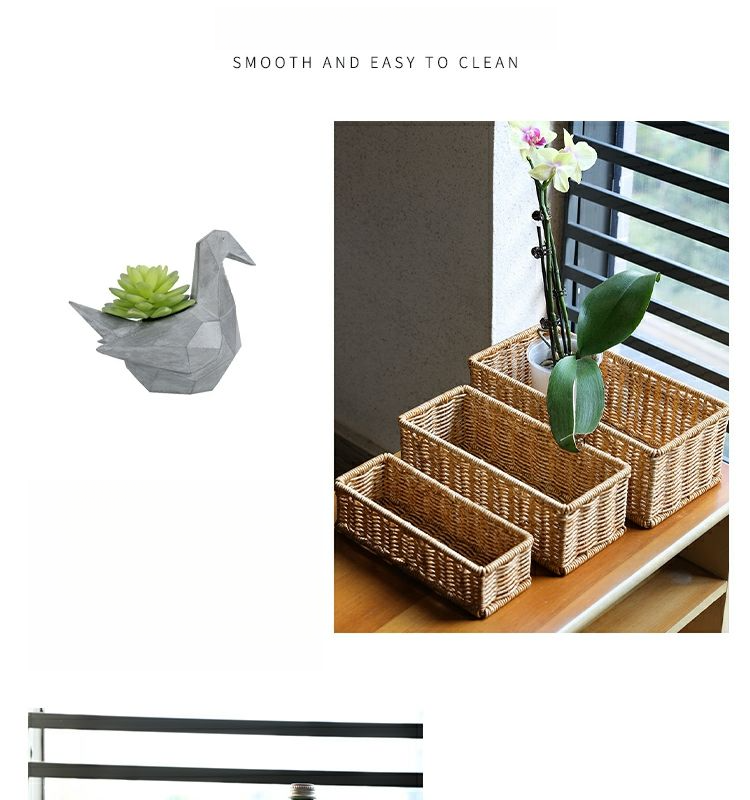 Cestino portaoggetti da tavolo Pulan, in rattan, per bagno, soggiorno, telecomando, cucina, spezie_voghion.com