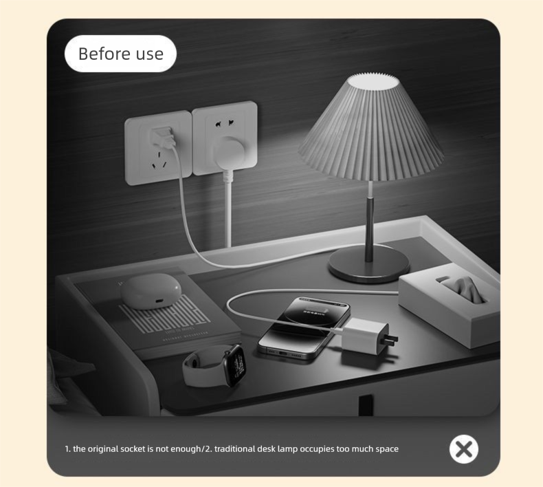 Multifunzione USB multiporta convertitore presa multipresa per casa studenti dormitorio protezione degli occhi studio comodino LED_voghion.com