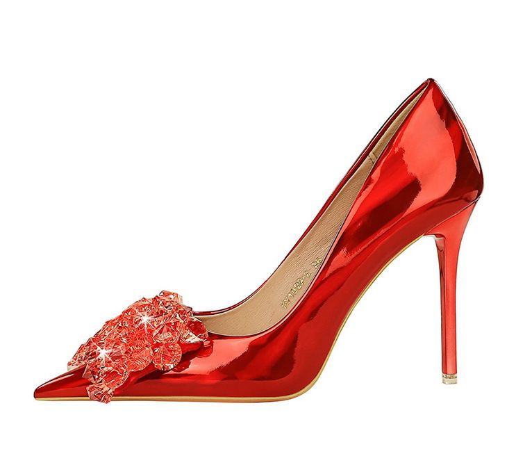 1829-H27 stila banketu stila plānas, seklas mutes, smaila kristāla bantīte, sieviešu apavi, augstpapēžu kurpes, vienvietīgas kurpes_voghion.com