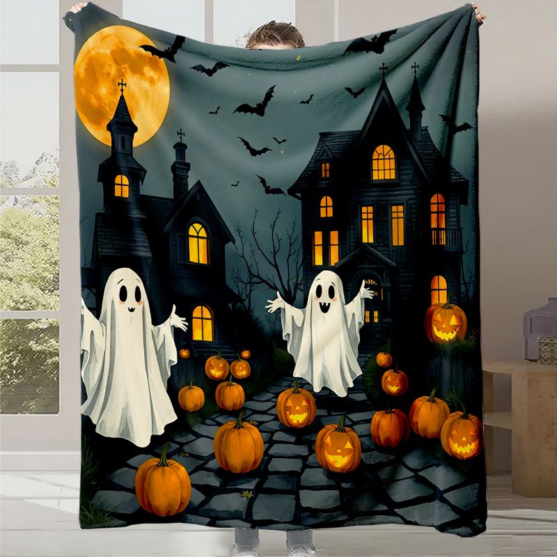 Digital Printed Flannel Halloween Blanket_voghion.com