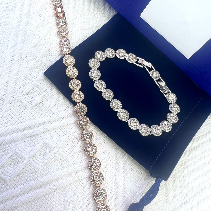 Affascinante e abbagliante bracciale con bracciale con diamanti e bottoni tondi romani_voghion.com