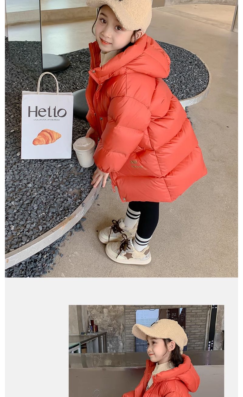 Langer Puffermantel für Mädchen mit Graphen-Futter, Winterjacke mit Kapuze für Teenager (140–170 cm), warmes und stylisches koreanisches Design_voghion.com