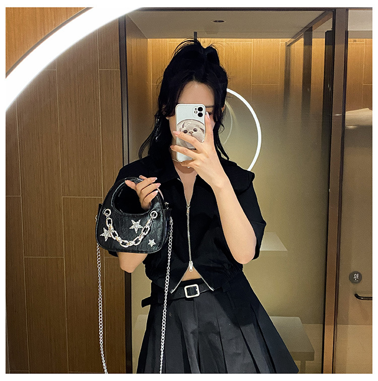 Trendy Hot Girl Light Luxury Small Bag 2023 New Star Chain Borsa a semicerchio Borsa a tracolla di fascia alta all-match di nicchia_voghion.com