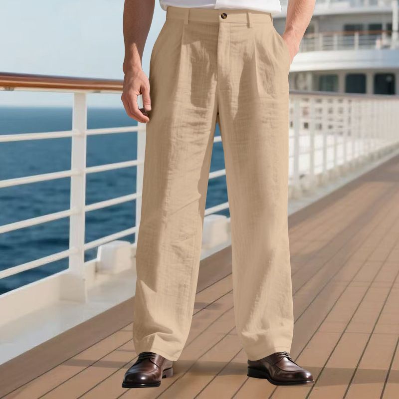 Herrenbekleidung Herren Freizeithose Sommer Dünne Lose Gerade Business Anzughose Herren_voghion.com
