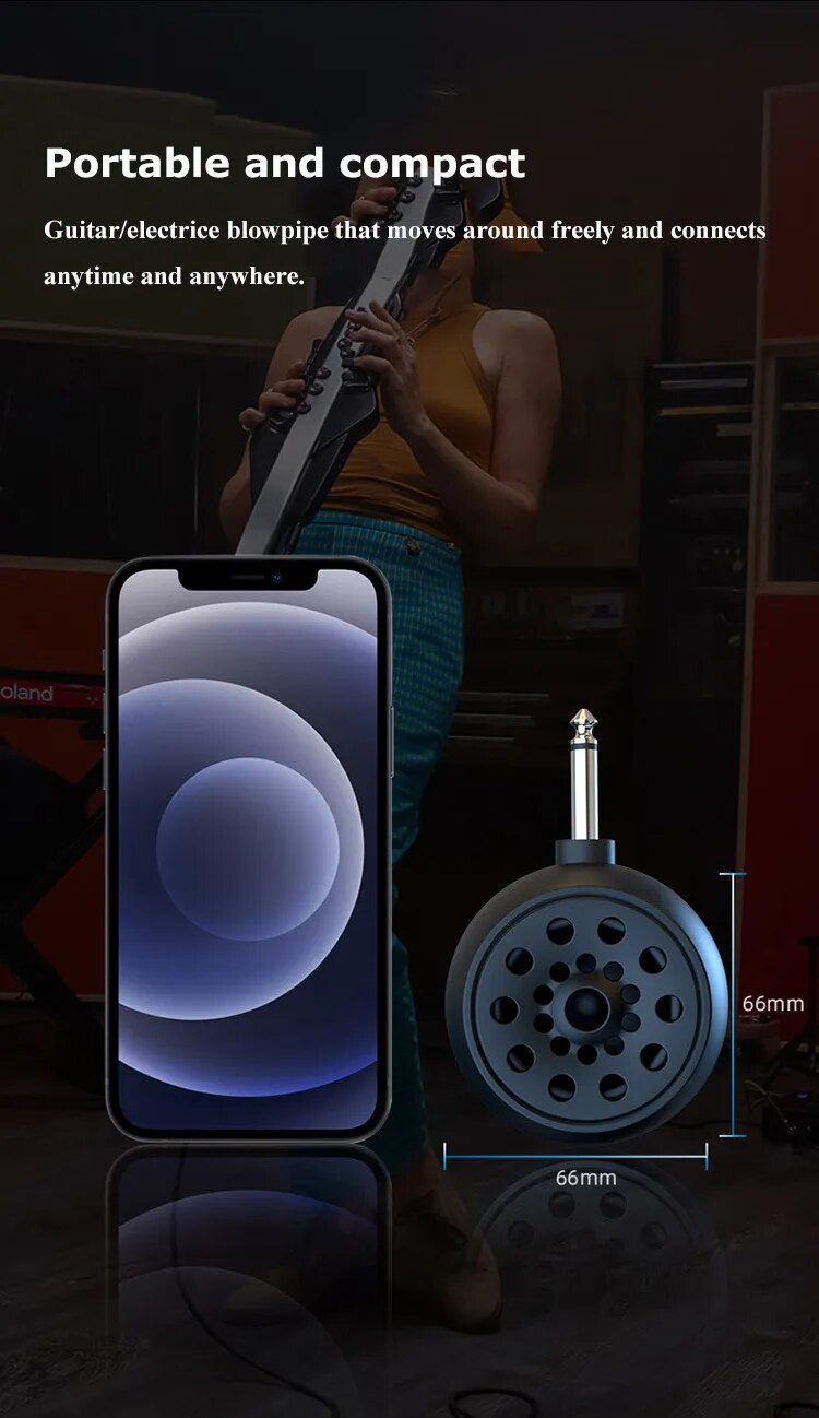 Mini-Bluetooth-Lautsprecher, kabellose Musik-Soundbox, tragbarer Lautsprecher mit 6,35-mm-Adapter für elektrische Gitarre_voghion.com