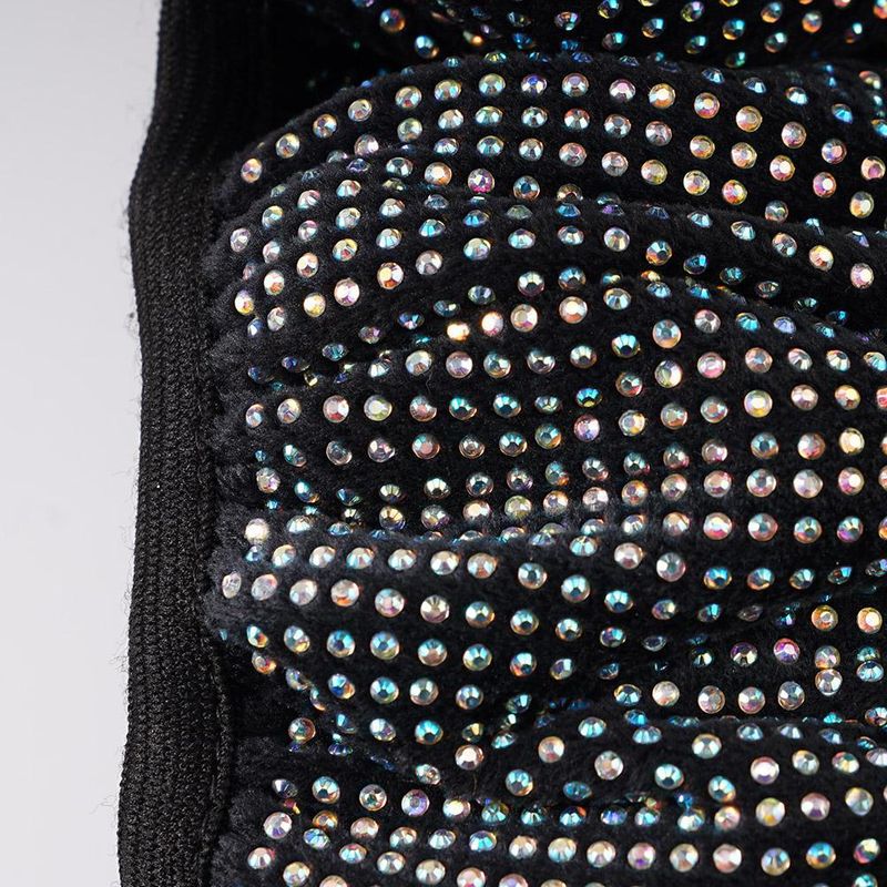 Car Steering Wheel Set With Diamond Elastic All Season Universal Anti Slip Rhinestone 38CM_voghion.com