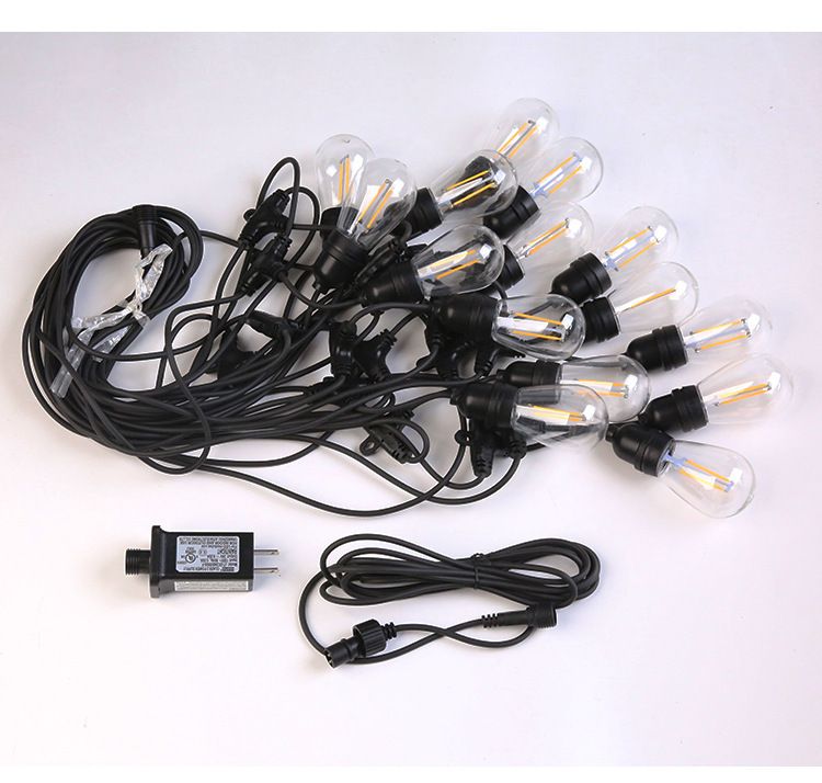 Luci a LED per esterni di qualità commerciale da 45 piedi, luci da campeggio S14 impermeabili con luce bianca calda, infrangibili per patio_voghion.com