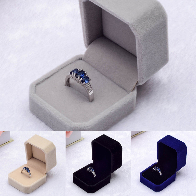 Qianbihe Velvet Engagement pulmakõrvarõnga rõnga ripatsiga ehete vitriinkarbi kinkekarp-beež_voghion.com