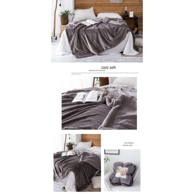 Nordic Erba Nerz Lamm Fleece Decke Verdickt Doppel Flanell Decke_voghion.com