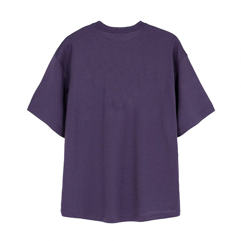 Maglietta sportiva traspirante a maniche corte da uomo Advanced Fitness Plus Size, con scollo rotondo e spalle cadenti_voghion.com