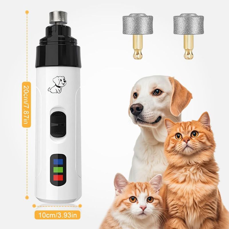 Smerigliatrice per unghie per animali domestici, ricaricabile tramite USB, per gatti e cani, antipolvere, a LED, ad alta potenza, velocità regolabile, nuovo modello_voghion.com