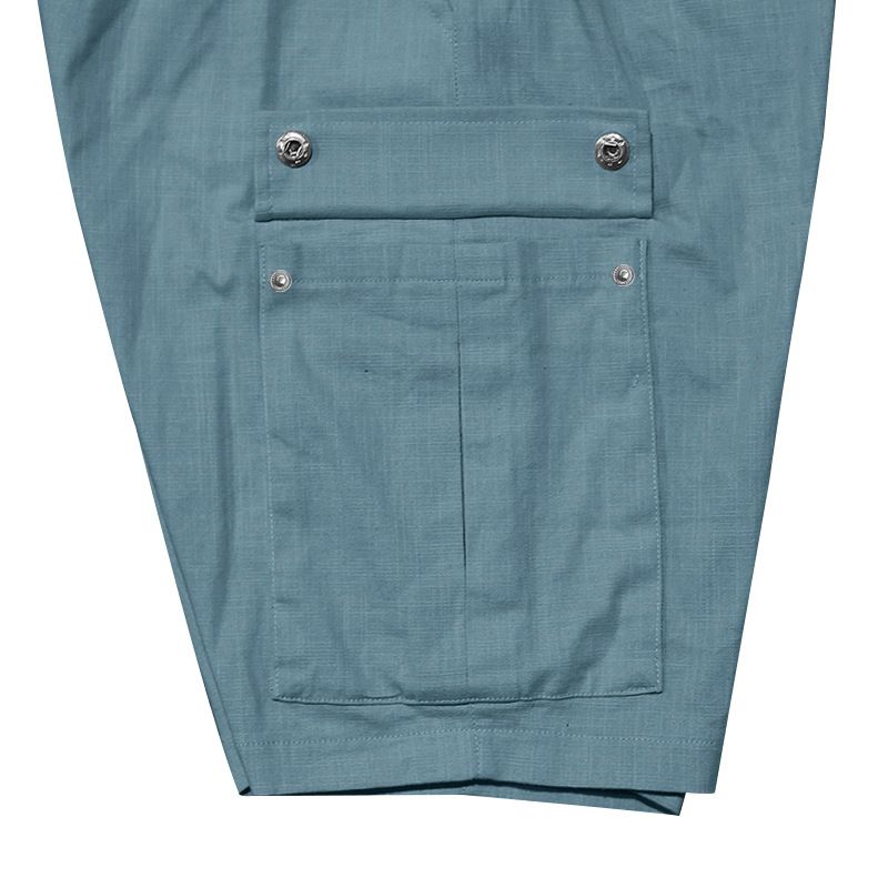 Pantaloncini da uomo in lino, pantaloncini cargo tinta unita con elastico in vita, tasche per viaggi e tempo libero, pantaloncini da spiaggia a gamba larga per l'estate_voghion.com