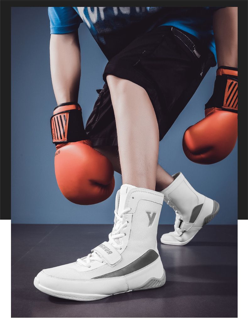Herrenschuhe Neue atmungsaktive, rutschfeste High-Top-Trainings-Wrestlingschuhe für Herren, leichte, verschleißfeste Boxschuhe_voghion.com