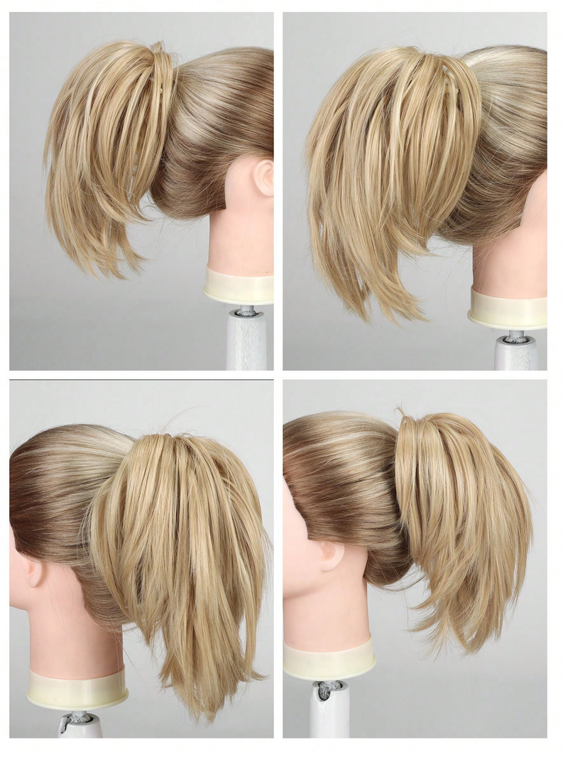 Pezzo disordinato Panino a cascata Clip in artiglio Chignon Coda di cavallo Posticci Estensioni dei capelli sintetici arruffati Scrunchie_voghion.com