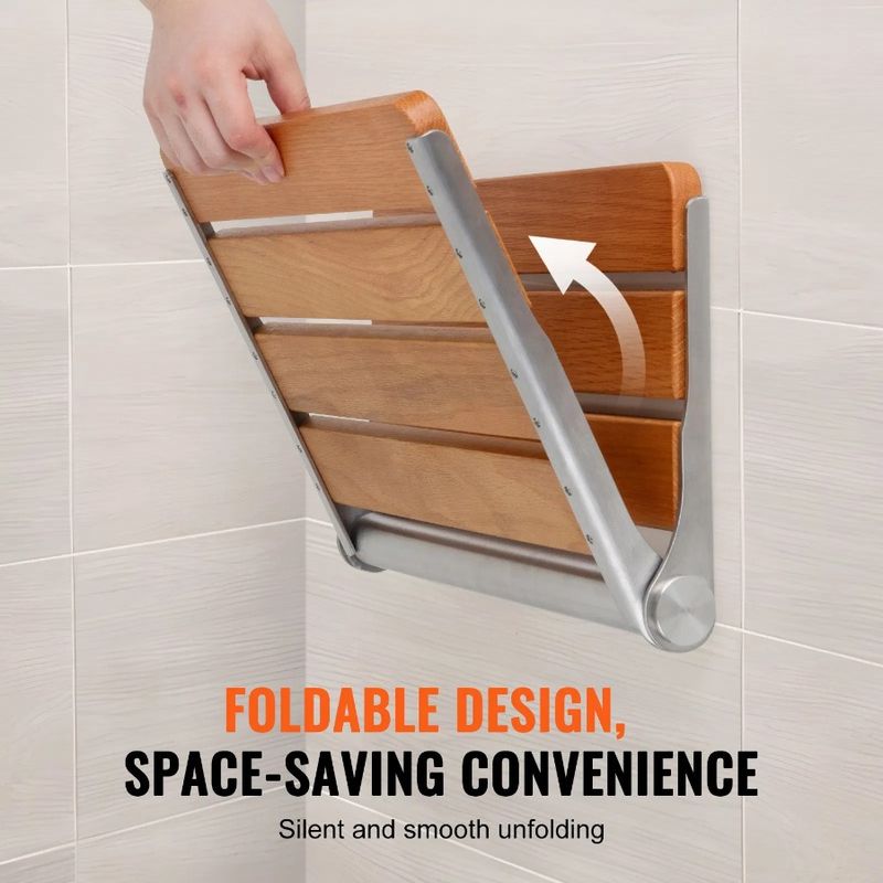 Shower Lbs Bench Wall Mounted Fold With X 13.4 Folding Seat Space 440 Oak Ca Capacity Home Shower Load Unfolded 16.1 Saving Up_voghion.com