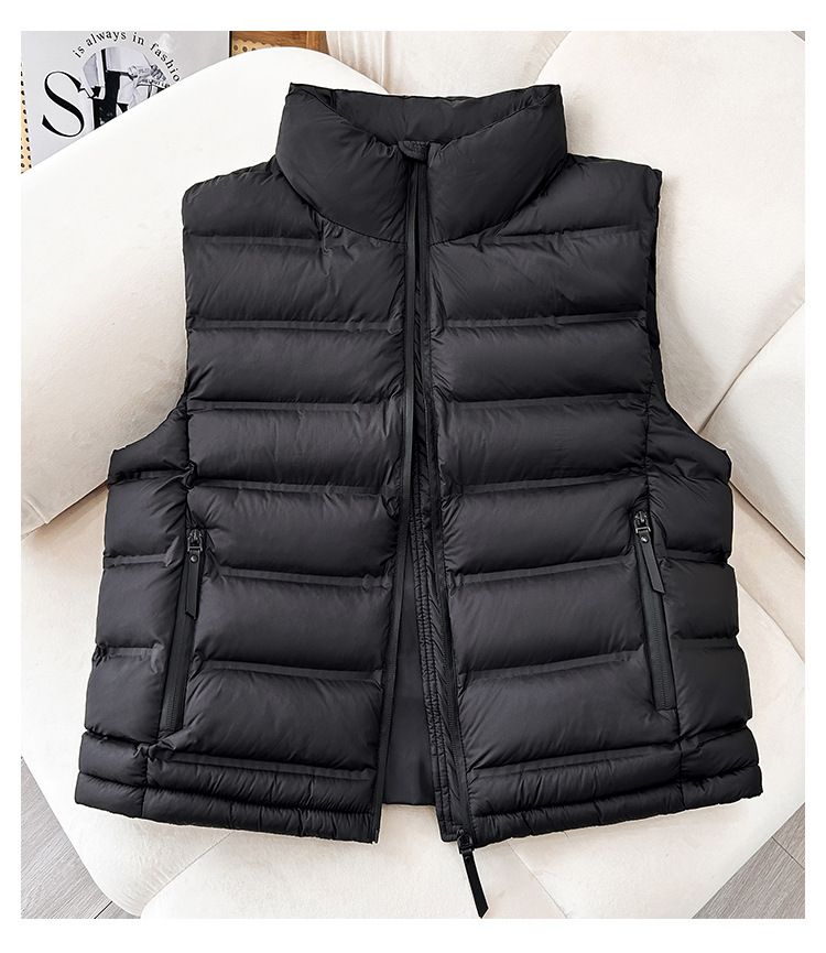 Leichte, gesteppte Pufferweste für Damen mit Stehkragen, lässige, ärmellose Slim-Fit-Jacke für das ganzjährige Layering_voghion.com