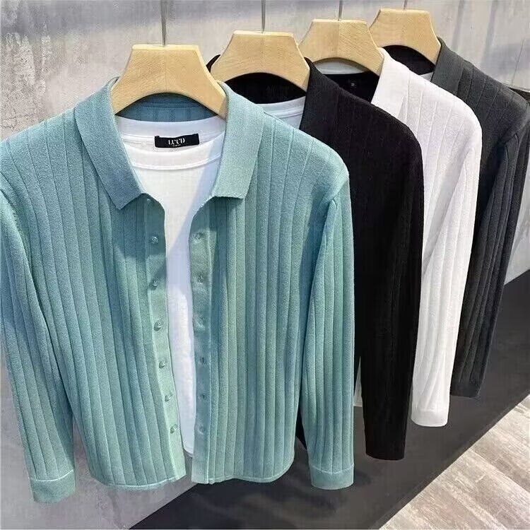 Pánské oblečení 2024 podzimní a zimní trendy pánská nová pánská ležérní bunda teplý svetr svetr_voghion.com