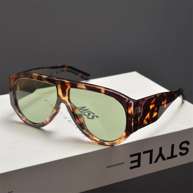 LazyZoom European And American Retro Large Frame Pilot-Style Frog Gla Women Trendy High-Grade Round Face Slimming Punk_voghion.com