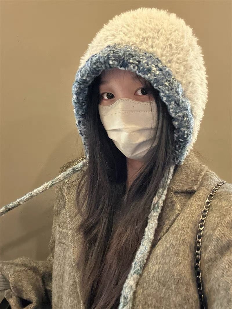 2024 Nuovo cappello lavorato a maglia con testa grande fatto a mano per bambini autunno e inverno, cappello lavorato a maglia con protezione per le orecchie caldo e spesso, mostra le dimensioni del viso_voghion.com