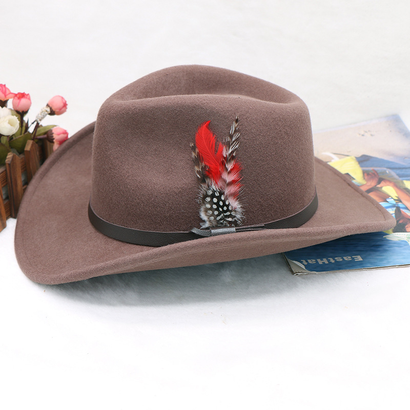 Tibetansk ull cowboyhatt vestlig gentleman filthatt jazzhatt herre vinterhatt_voghion.com