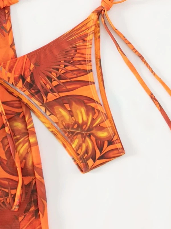 Badekleeder Fraen Split Dräi-Stéck Laangärm Blouse Internet Promi Riemen Bikini_voghion.com