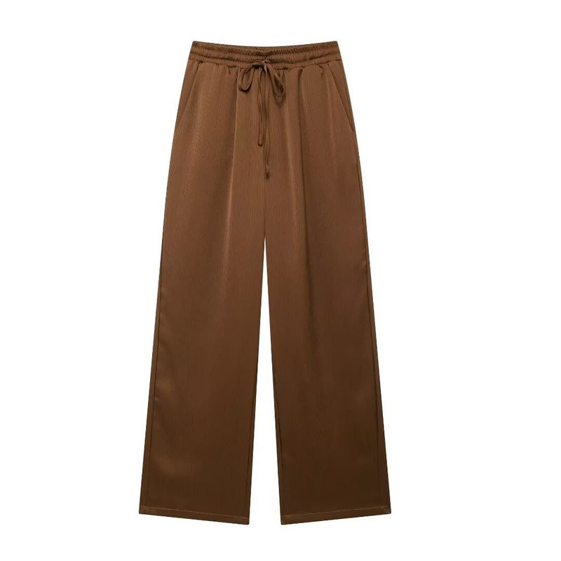 Roupas femininas estilo de rua com efeito amassado, blazer trespassado, calças com efeito amassado_voghion.com