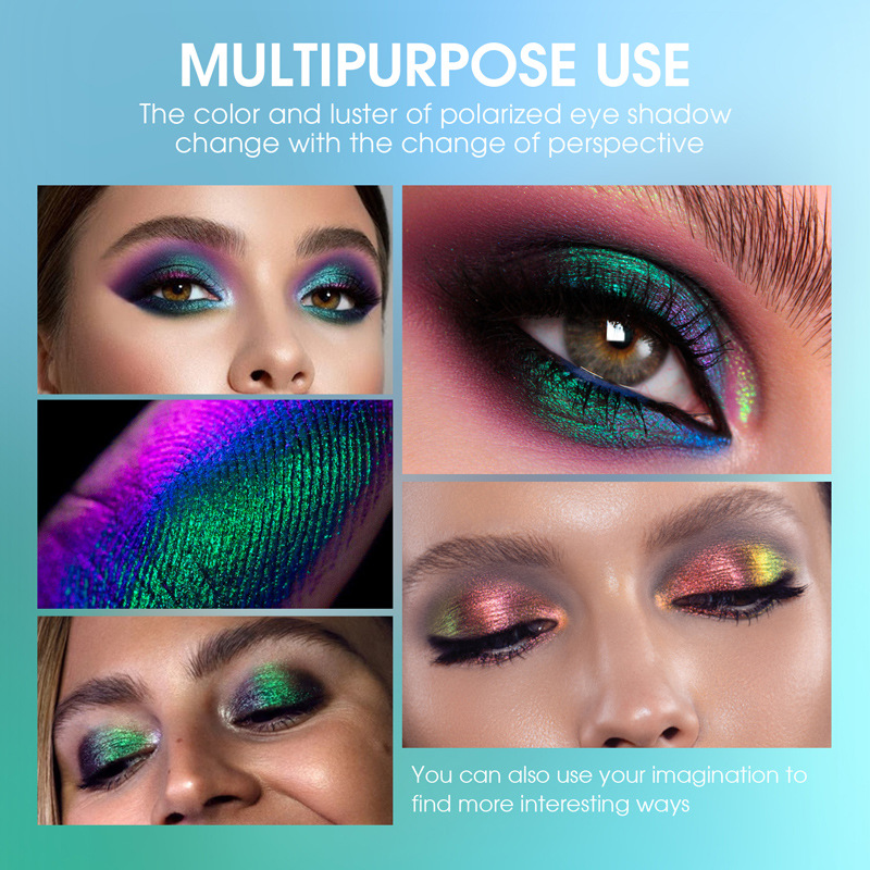 Aurora Multi Chrome Oogschaduw Pigmenten Langdurige Chameleon Peacock Galaxy Chrome Glitter Vloeibare Oogschaduw voor Feest Prestaties Muziekfestival_voghion.com