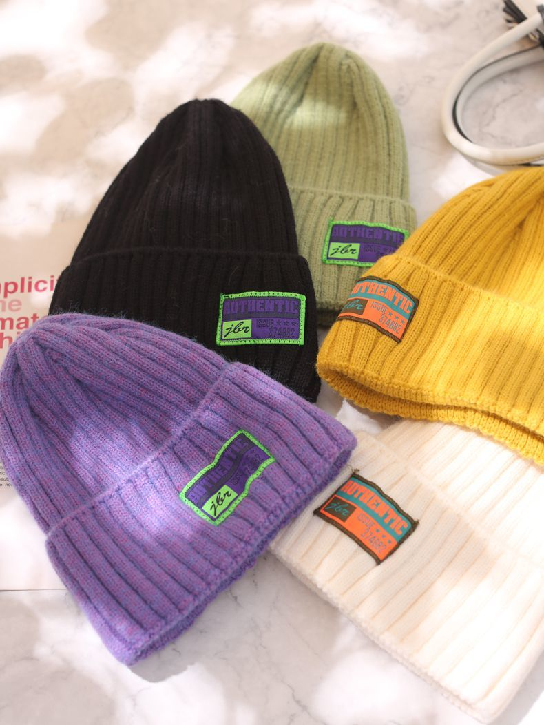 Chapeau en laine tricoté pour enfants, visage rond, Version polyvalente, mode Orange coréenne, automne et hiver_voghion.com