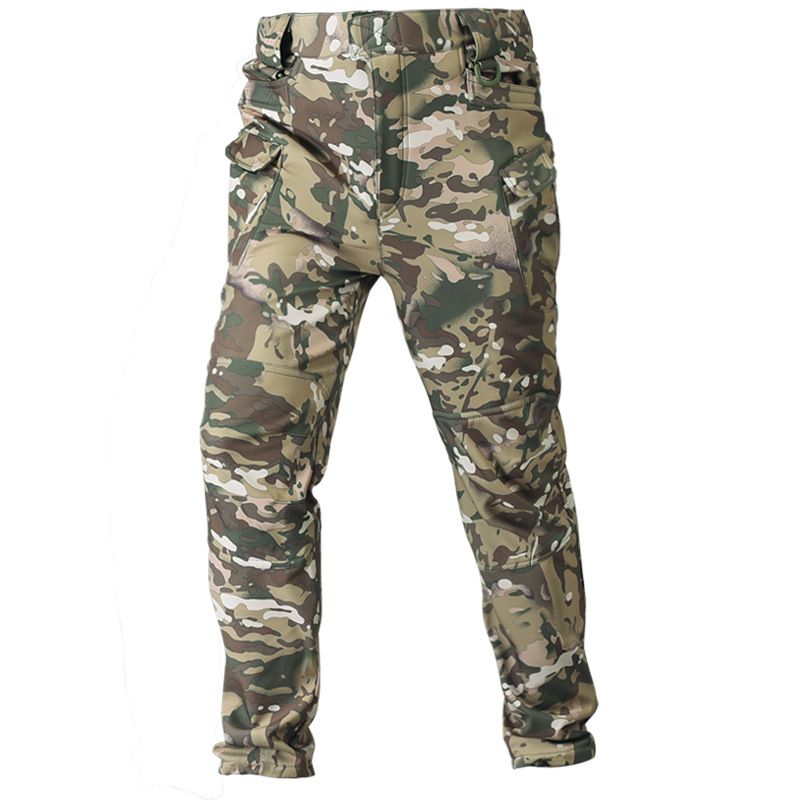 Herenkleding Cross Border X7 Soft Shell Plus Fluwelen Velcro Buitensporten Vrije tijd Bergbeklimmen Skiën Werkkleding Heren Assault Tactical Broek_voghion.com