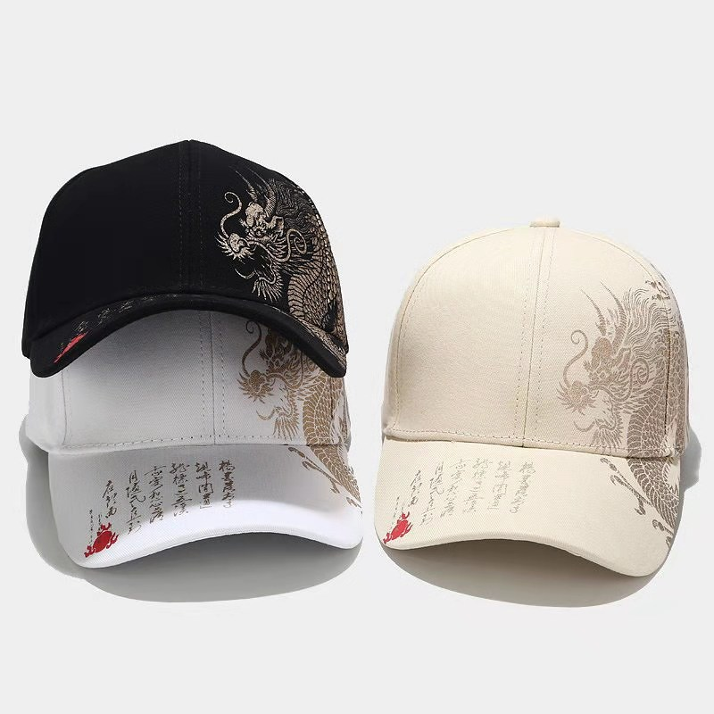 Nyomtatás kínai sárkány férfi baseball sapkák Totem Belief női pamut Snapback sapka kültéri napvédő Gorras_voghion.com