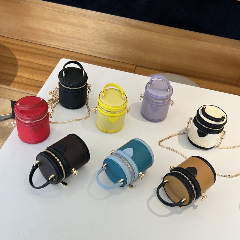 Donkey House Same Style Fortune Mini Bucket First Layer Cowhide Exquisite Coin Purse Red Fashion Earphone Storage Bag_voghion.com