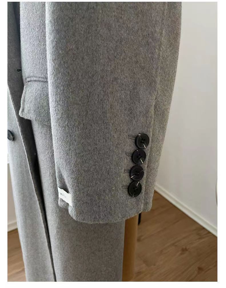 Women's Clothing Off season double faced cashmere coat long loose suit collar 100 wool coat temperament double breasted coat_voghion.com