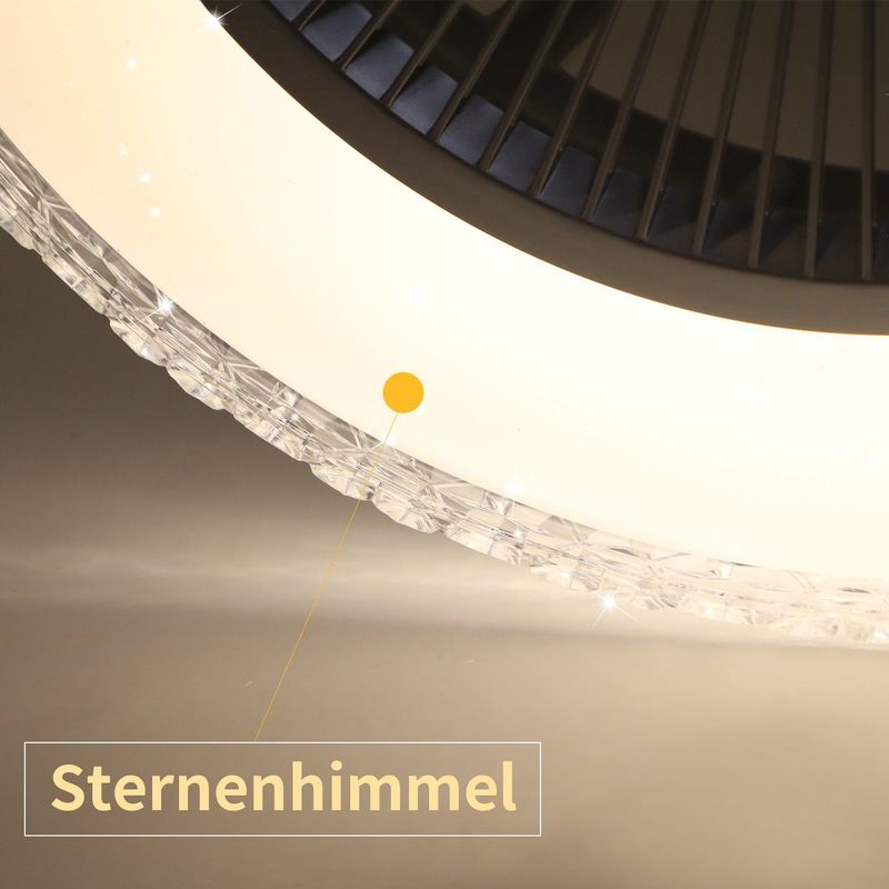 Glitzerlife Deckenventilator Mit Beleuchtung Und Fernbedienung Leise 48,5 CM Dimmbar Timing_voghion.com