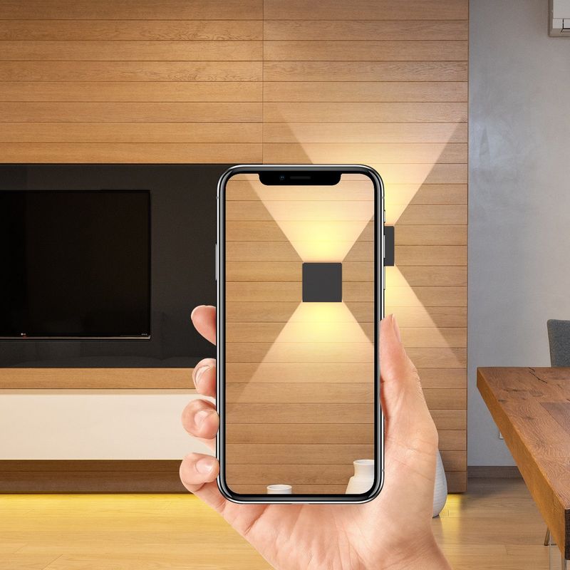 Glitzerlife LED Wandleuchte Schwarz Aussen Wandlampe - 2er Außenwandleuchte Innen Up Down Außenlampe Modern IP65 Wasserdicht Einstellbar Für Hauswand Wohnzimmer_voghion.com