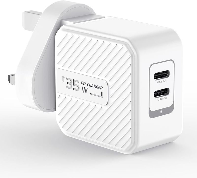 Chargeur rapide USB-C 35 W avec adaptateur secteur et câble pour iPhone 16/15 (Royaume-Uni)_voghion.com